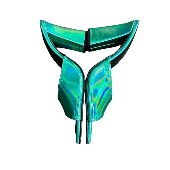 INTENTIONALLY BLANK x REVOLVE Metallic Jackson Mule in Teal Size 41 - Picture 9 of 12